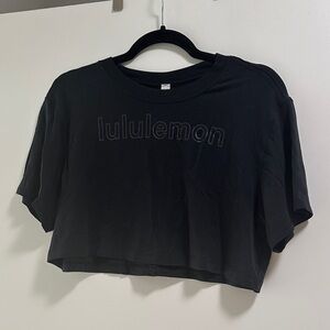 lululemon athletica Black Short Sleeve Crop Top